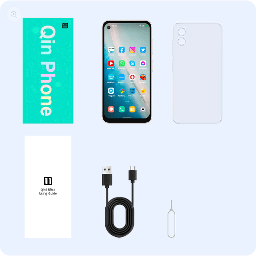 Qin 3 Ultra Global Version MTK G99 5.02 Inch 8GB 256GB Wifi Bluetooth 5.2 Fingerprint Unlock Touch screen 720*1520 Android Phone - Qin Smart Phone