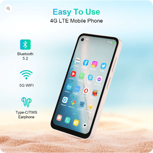 Qin 3 Ultra Global Version MTK G99 5.02 Inch 8GB 256GB Wifi Bluetooth 5.2 Fingerprint Unlock Touch screen 720*1520 Android Phone - Qin Smart Phone