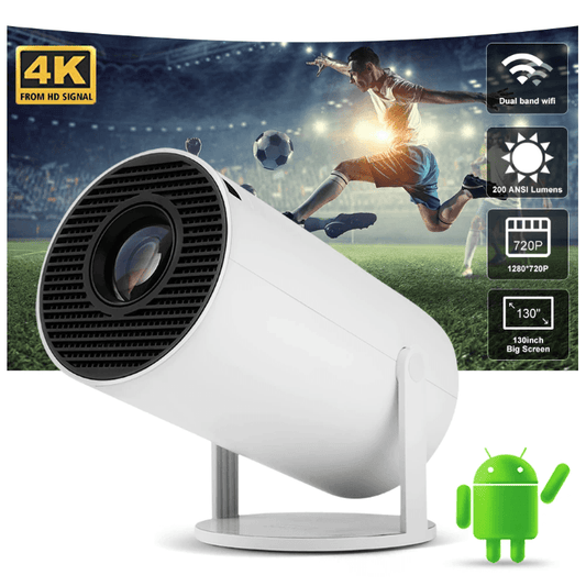 2024 New HY300 Android 11 Home Theater 180 Degree Rotation Smart Android 4K HD Dual Wifi BT5.0 Mini Proyector Portable Projector - Qin Smart Phone