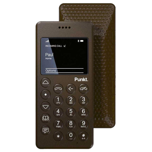 Punkt. MP02 New Generation 4G LTE Minimalist Mobile Phone | Black | Unlocked, Nano-SIM, Wi-Fi Hotspot, Digital Security, 2GB RAM+16GB Storage, 1280 mAh Battery, Multiband - Qin Smart Phone